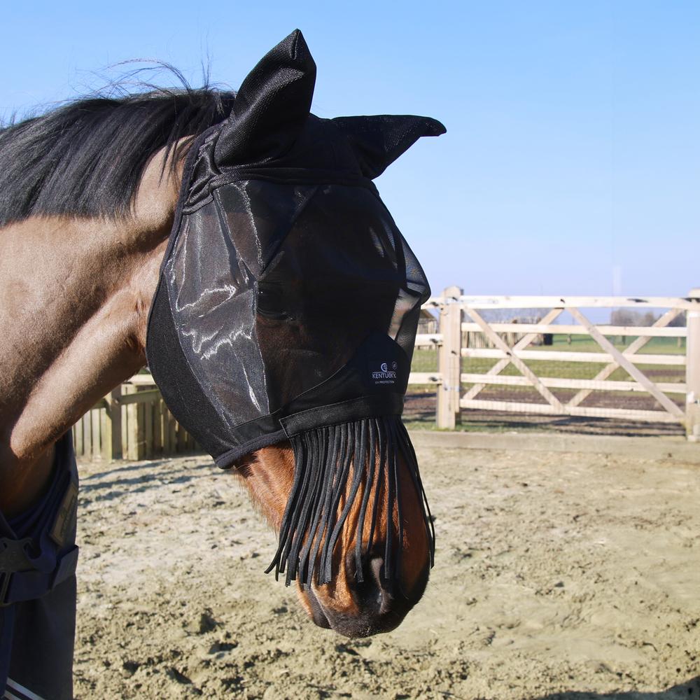 Fly mask classic with ears & nose tassels | Kentucky Horsewear | Comfort — Image 6