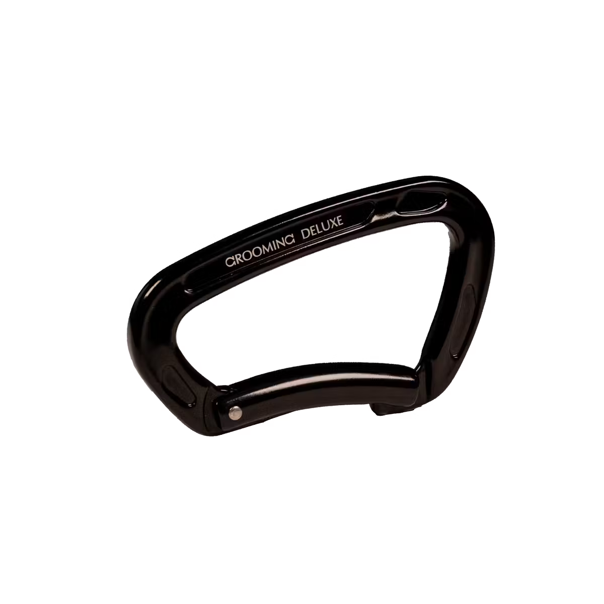 Black clip with 'Grooming Deluxe' branding on a white background