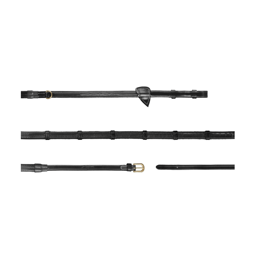 1/2" Howlett Rubber Reins With 7 Leather Loops | Dy'on | — Image 3