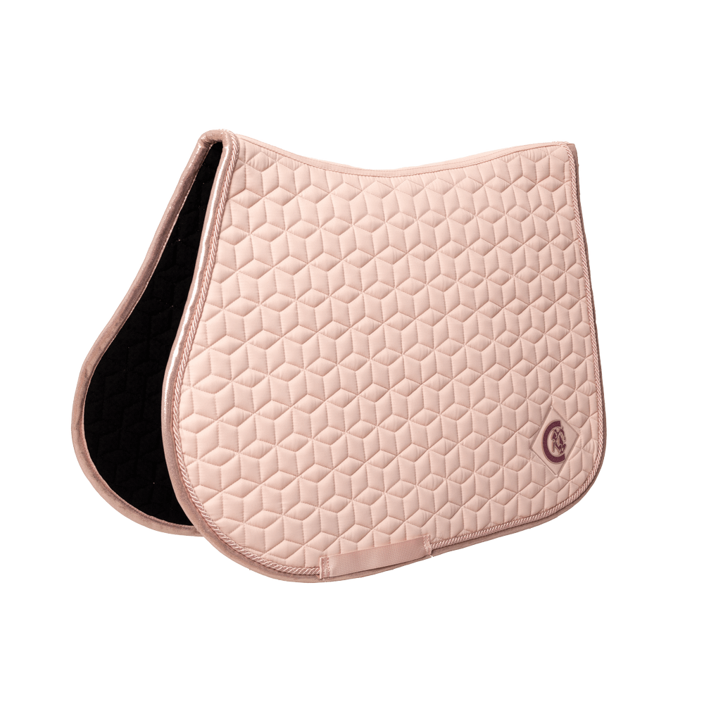 Pink saddlepad on a white background