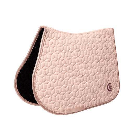 Pink saddlepad on a white background