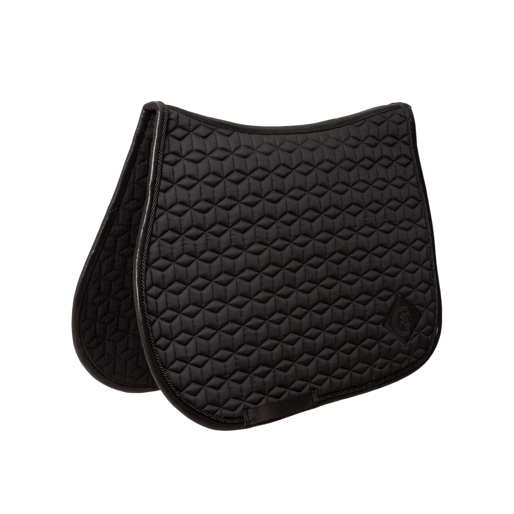 Black saddlepad on a white background