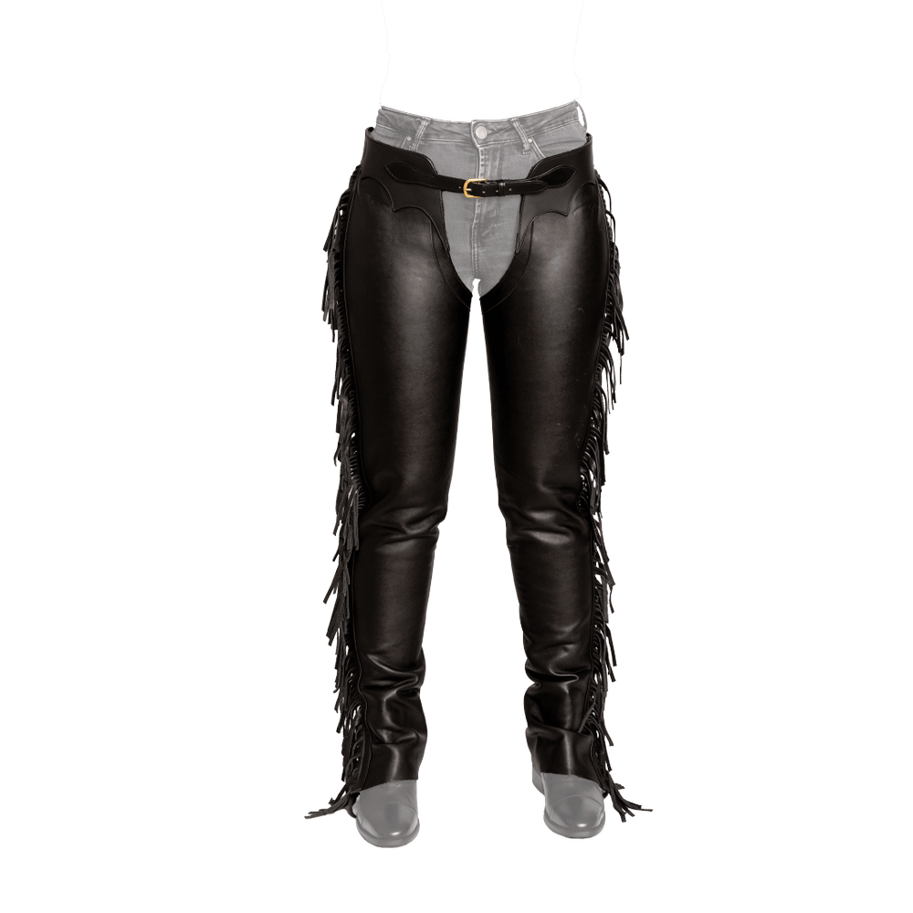 Long Artificial Leather Chaps With Fringes | Dy'on | Unique selling points cannot be determined due to insufficient product attribute details. — Image 6