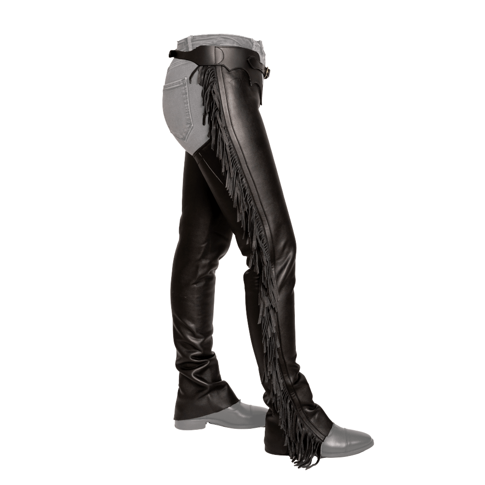 Long Artificial Leather Chaps With Fringes | Dy'on | Unique selling points cannot be determined due to insufficient product attribute details. — Image 11