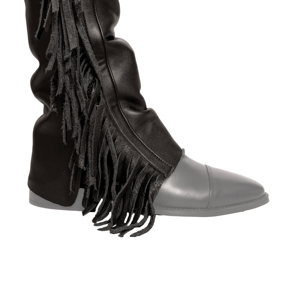 Long Artificial Leather Chaps With Fringes | Dy'on | Unique selling points cannot be determined due to insufficient product attribute details. — Image 13