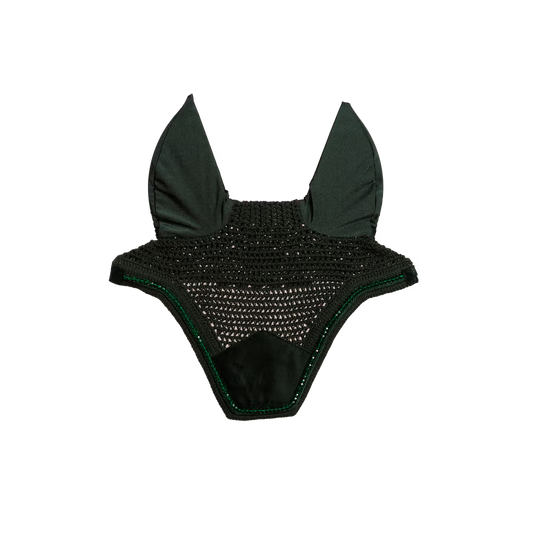 Kentucky Fly Veil Wellington Velvet Pearls Pine Green
