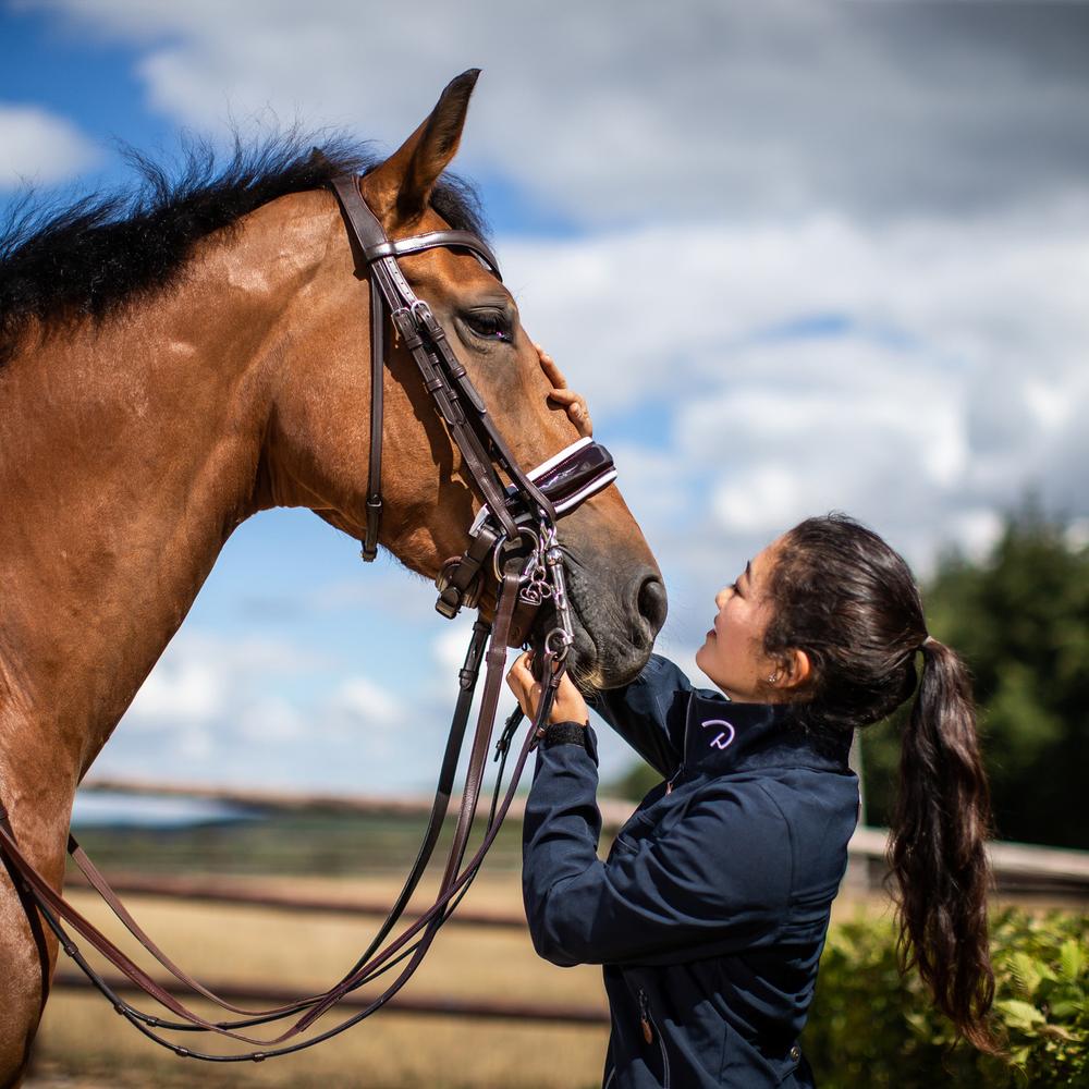 Patent Large Crank Noseband With White Padding Double Bridle | Dy'on | Comfort — Image 5