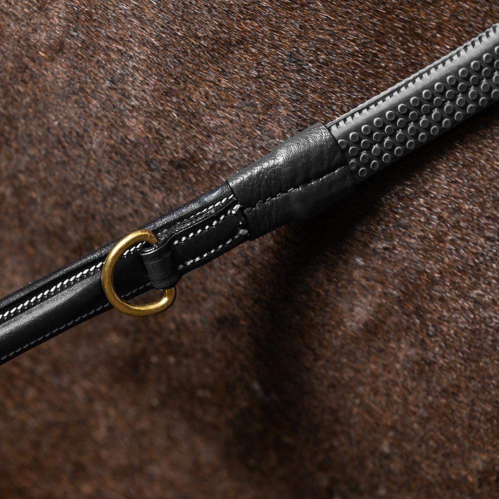 1/2" Howlett Rubber Reins With 7 Leather Loops | Dy'on | — Image 2