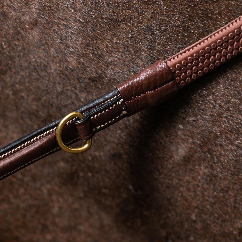 1/2" Howlett Rubber Reins With 7 Leather Loops | Dy'on | — Image 6