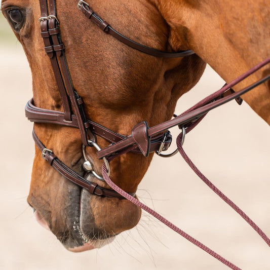 Leather/Nylon Draw Reins 5/8" | Dy'on | ComfortableGrip — Image 2