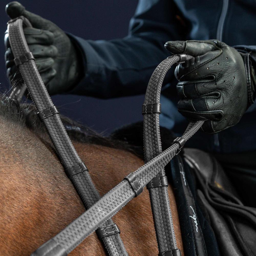 1/2" Rubber Reins With 7 Leather Loops | Dy'on |