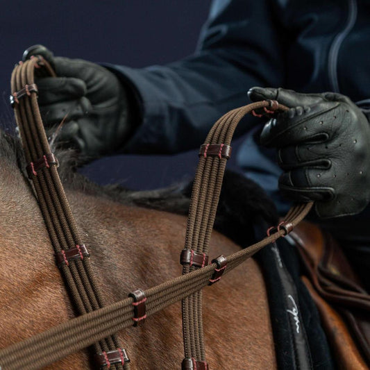 5/8" Web Reins With 9 Leather Loops (Without Stopper) | Dy'on |