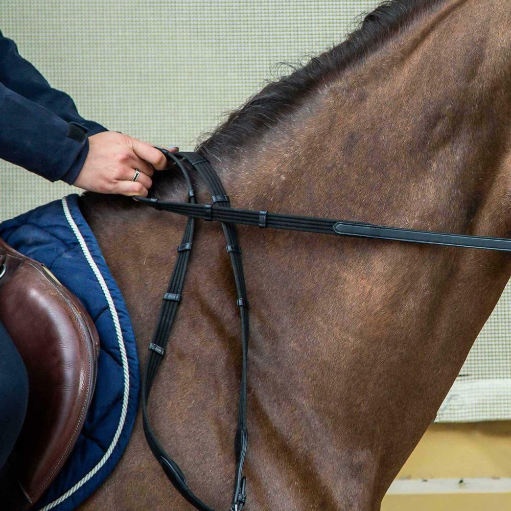 5/8" Web Reins With 9 Leather Loops (Without Stopper) | Dy'on | — Image 4