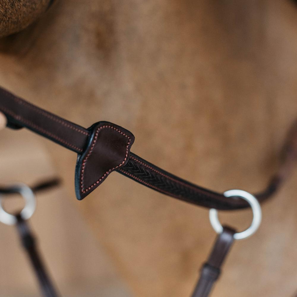 1/2" Rubber Reins with 7 leather loops and plaited finish | Dy'on |
