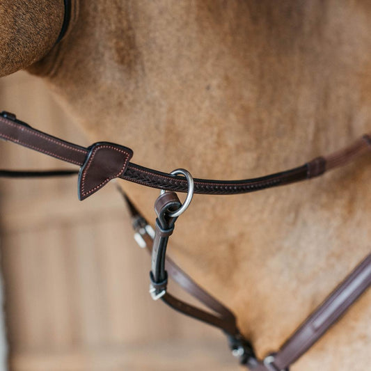 1/2" Rubber Reins with 7 leather loops and plaited finish | Dy'on | — Image 2