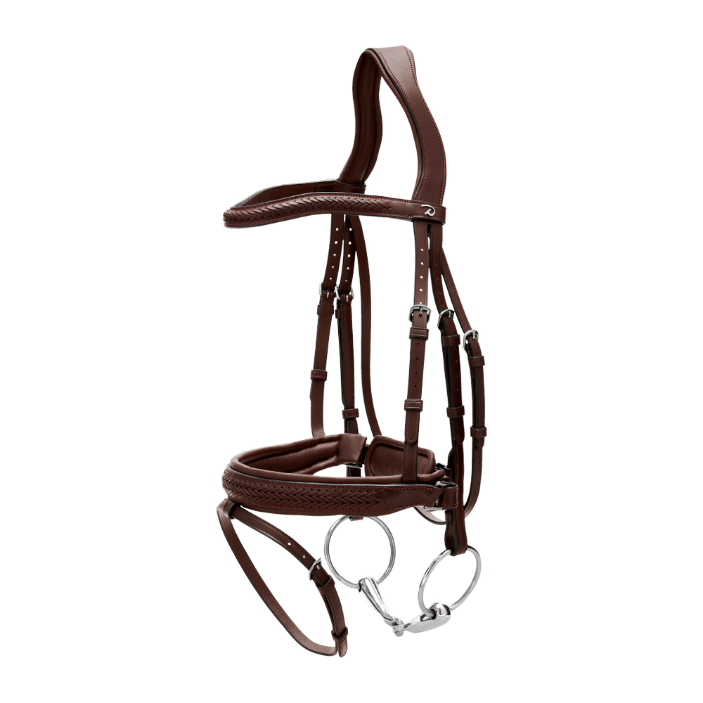 Plaited Flash Noseband Bridle with Pull back NE | Dy'on | PremiumLeather