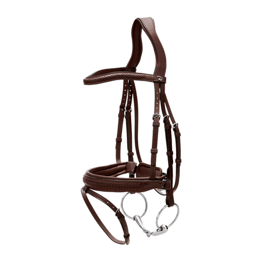 Plaited Flash Noseband Bridle with Pull back NE | Dy'on | PremiumLeather