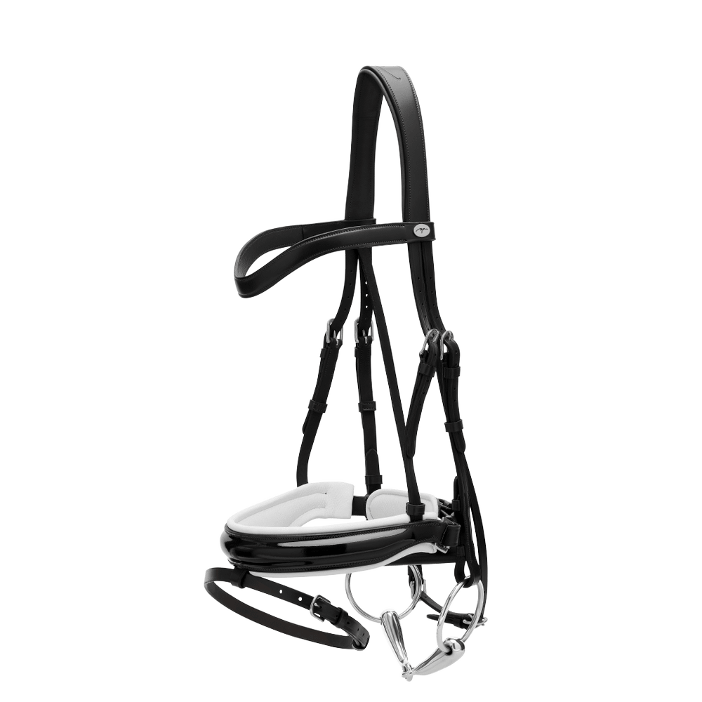 Patent Large Crank Noseband Bridle With White Padding And Flash WO | Dy'on | Control