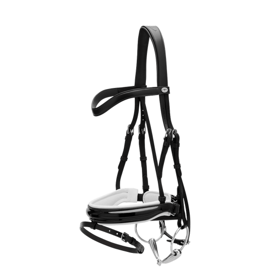 Patent Large Crank Noseband Bridle With White Padding And Flash WO | Dy'on | Control