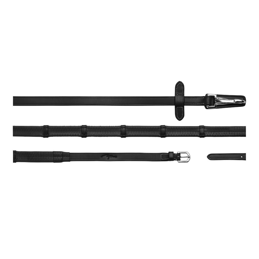 5/8 Rubber Reins with Leather Loops and Snap | Dy'on |