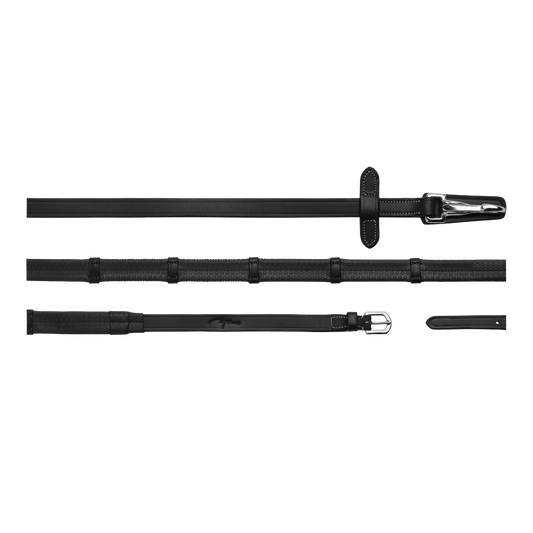 5/8 Rubber Reins with Leather Loops and Snap | Dy'on |