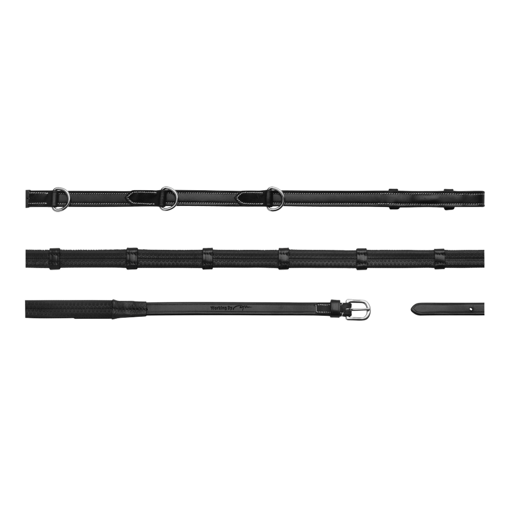 1/2'' Howlett Rubber Reins with 3 Dee and 7 leather loops | Dy'on | — Image 3