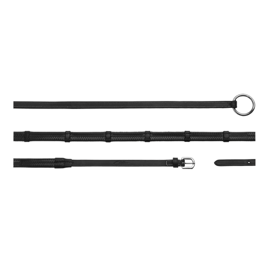 Rubber Reins 1/2" with 7 Leather Stops Ring Closure |  |