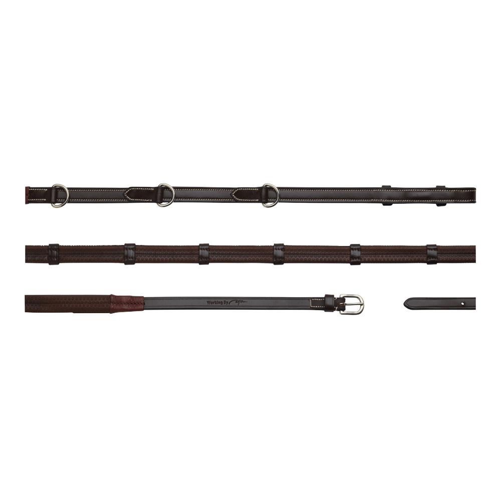 1/2'' Howlett Rubber Reins with 3 Dee and 7 leather loops | Dy'on |