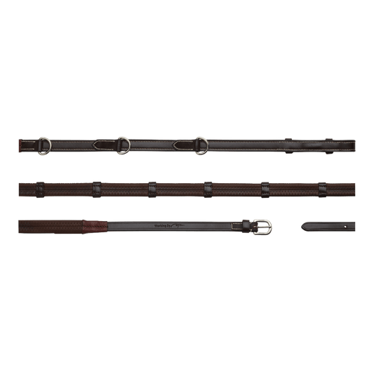 1/2'' Howlett Rubber Reins with 3 Dee and 7 leather loops | Dy'on |