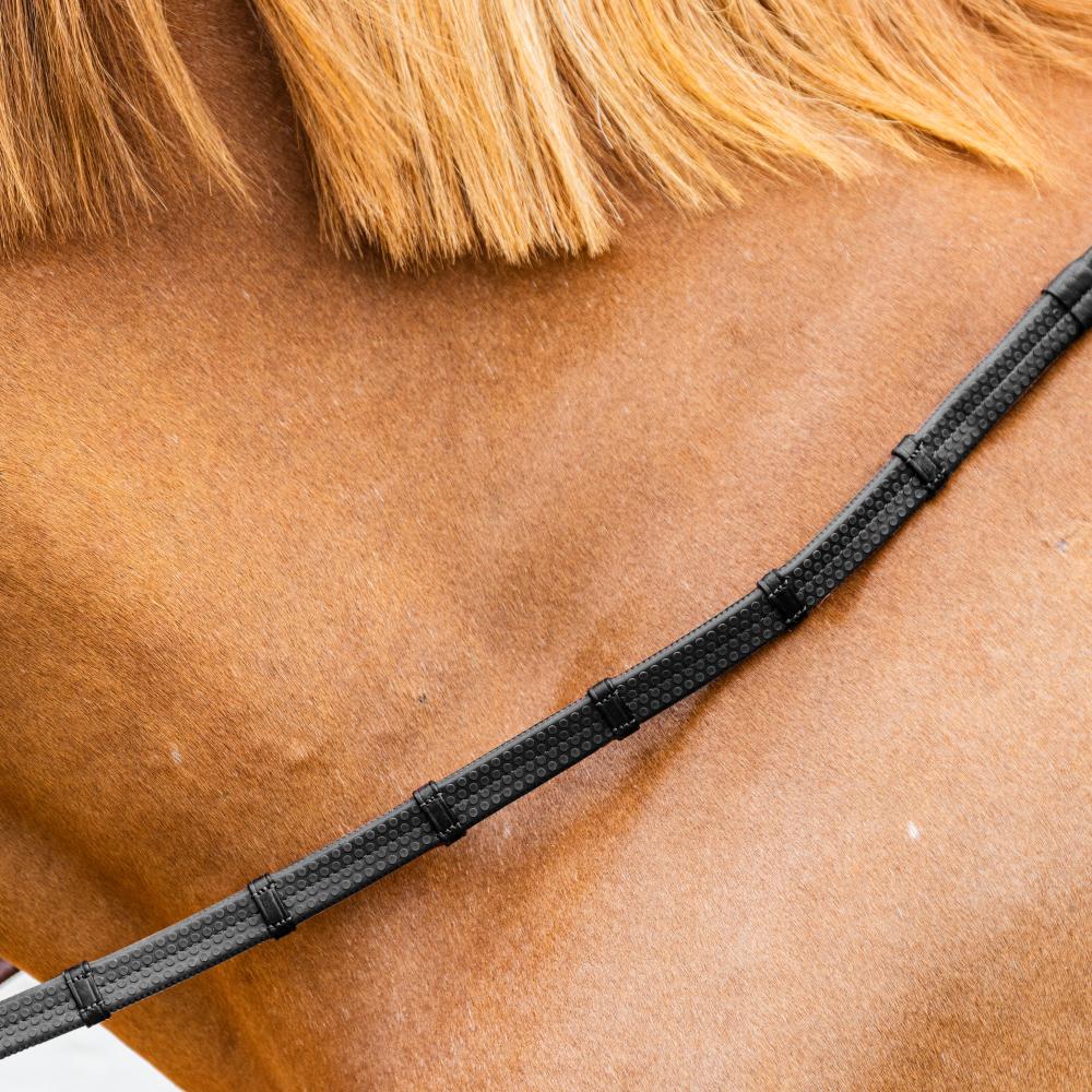 5/8 Rubber Reins with Leather Loops and Snap | Dy'on | — Image 2