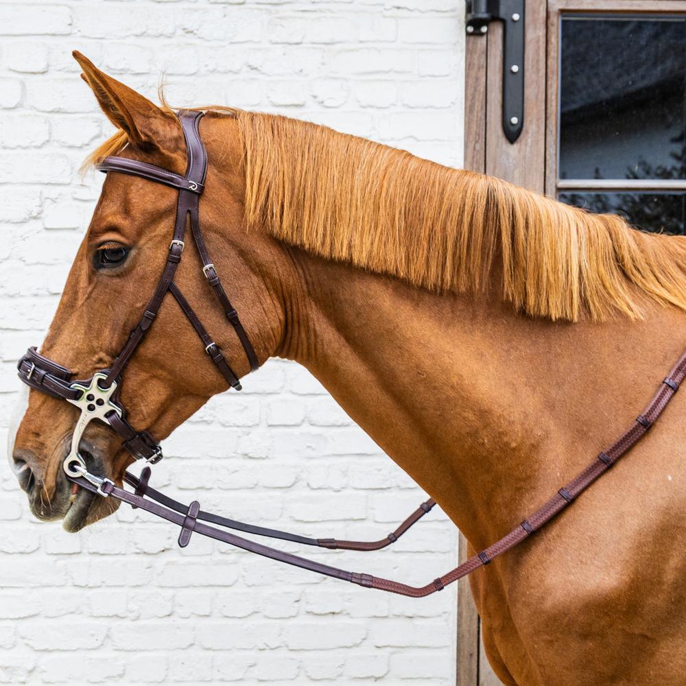 5/8 Rubber Reins with Leather Loops and Snap | Dy'on | — Image 9