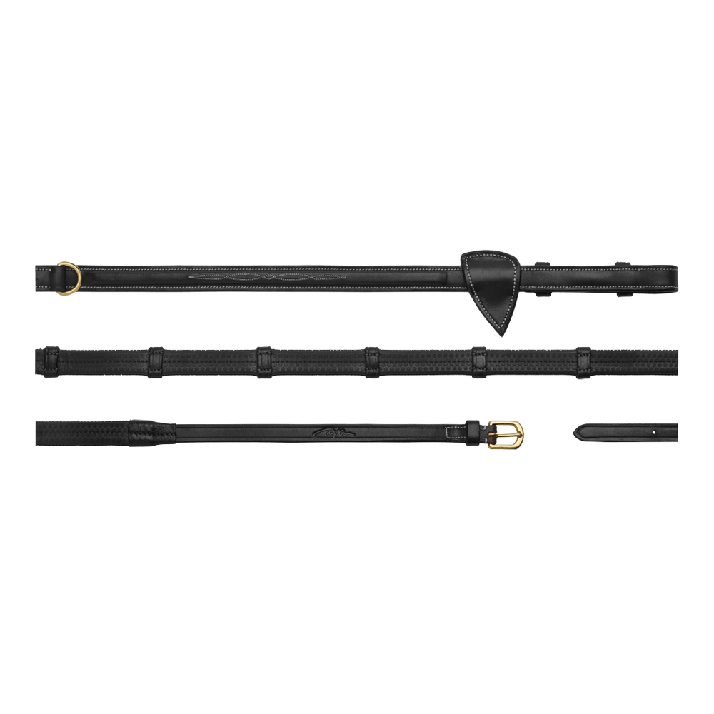 1/2" Howlett Rubber Reins With 7 Leather Loops | Dy'on |