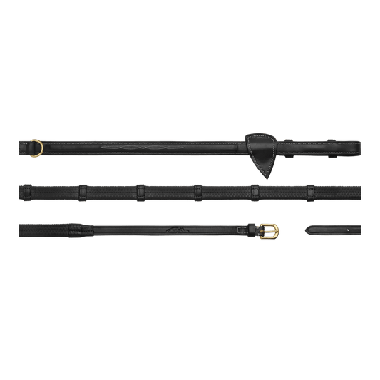 1/2" Howlett Rubber Reins With 7 Leather Loops | Dy'on |