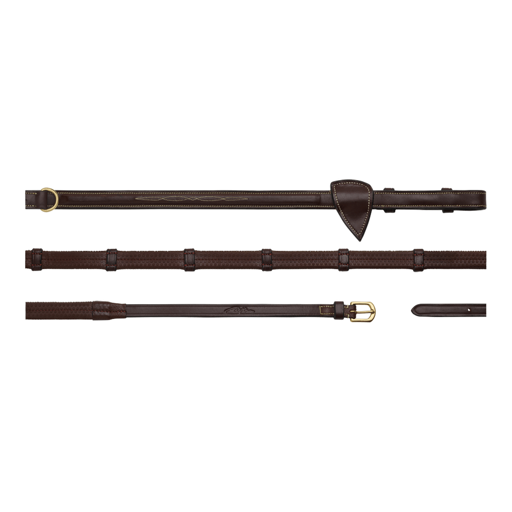1/2" Howlett Rubber Reins With 7 Leather Loops | Dy'on | — Image 5
