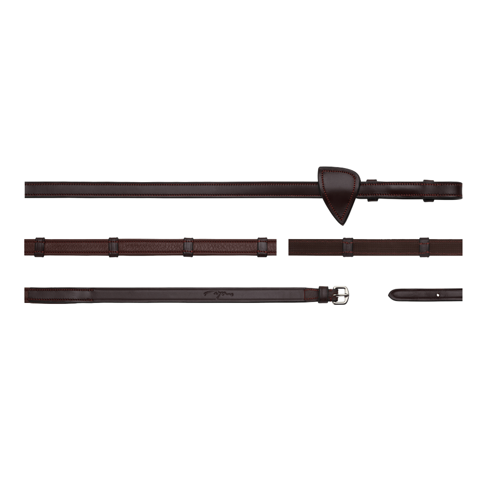 5/8" Hunter Reins With 7 Leather Loops | Dy'on | — Image 3