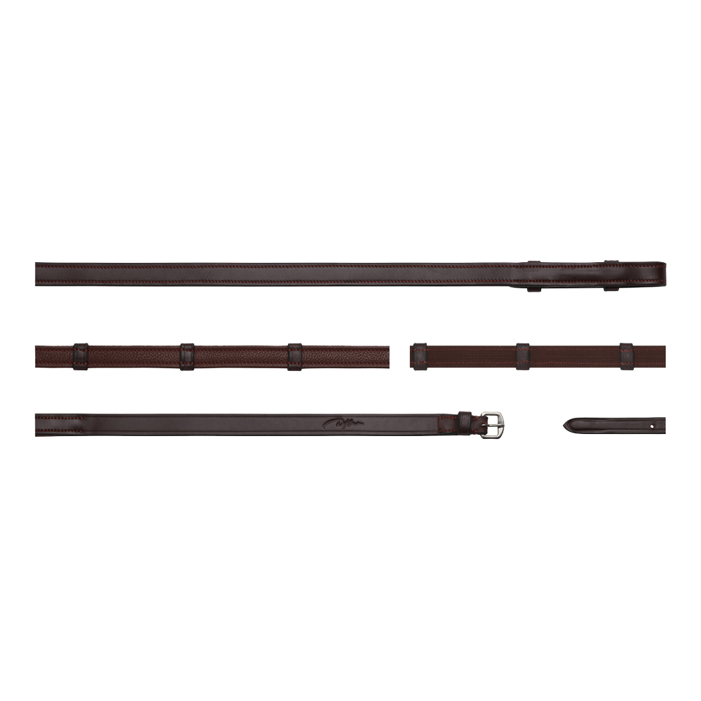 5/8" Hunter Reins With 7 Leather Loops (Without Stopper) | Dy'on | — Image 2