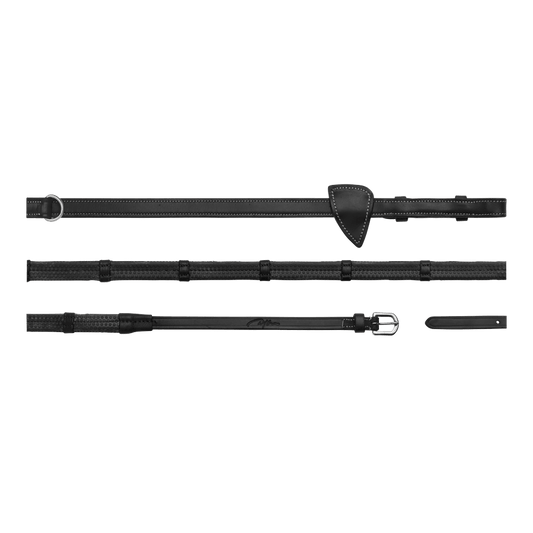 1/2" Howlett Rubber Reins With 7 Leather Loops | Dy'on |