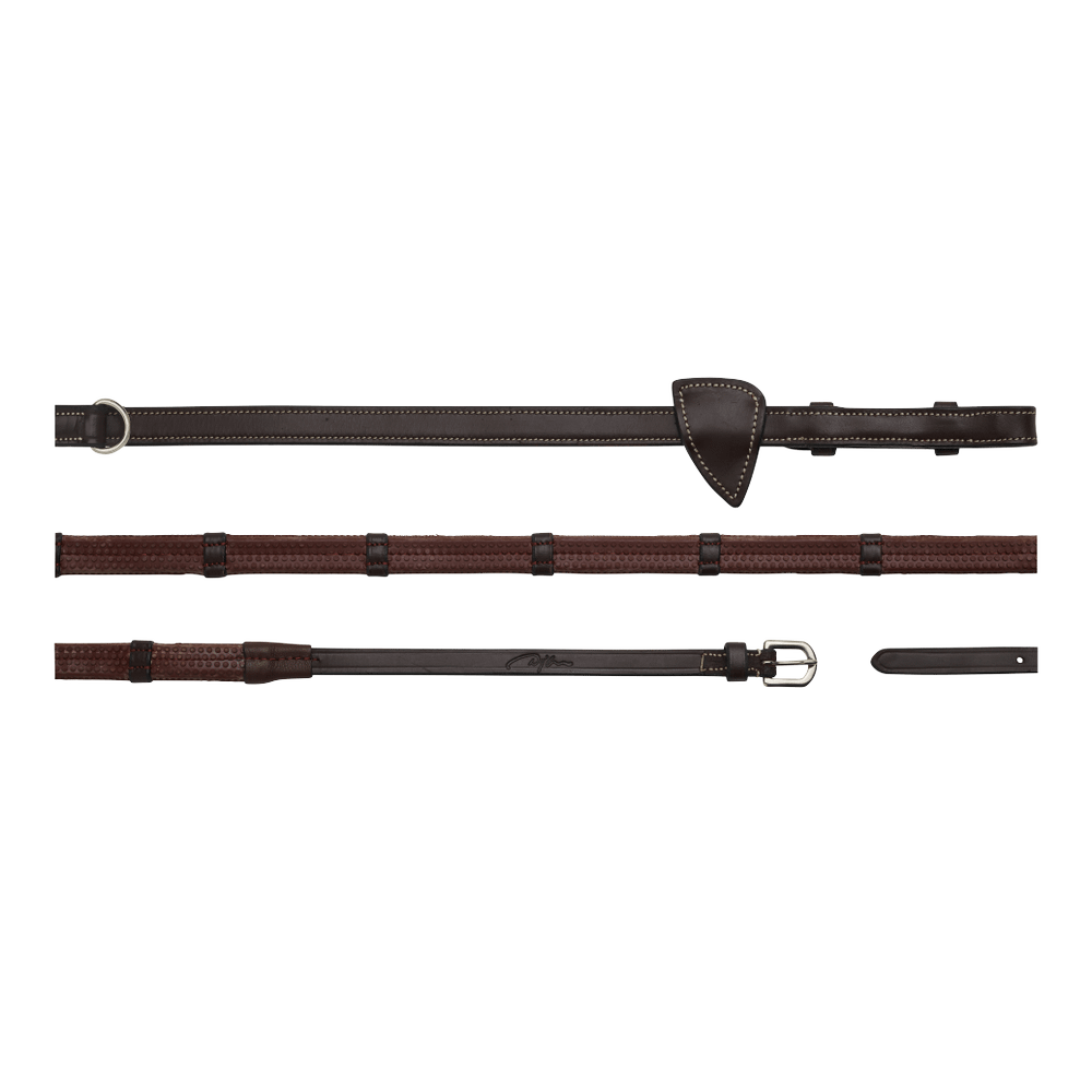 1/2" Howlett Rubber Reins With 7 Leather Loops | Dy'on | — Image 2