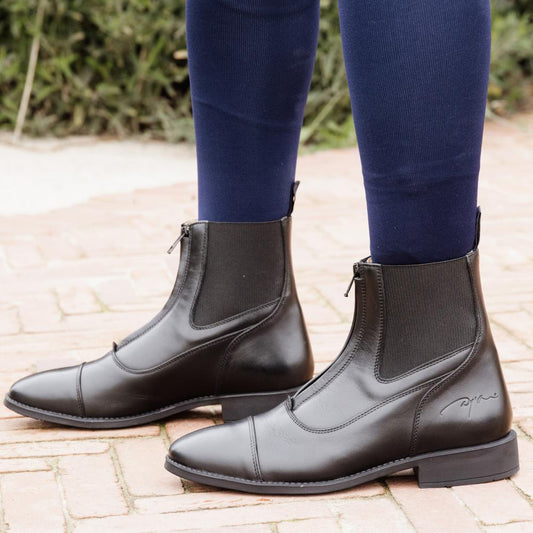 Short Boots Front Zipper | Dy'on | PremiumLeather