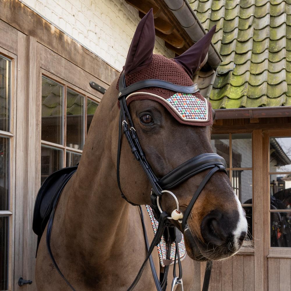 Fly Veil Wellington Velvet Pied-de-Poule | Kentucky Horsewear | kentucky_horsewear — Image 2