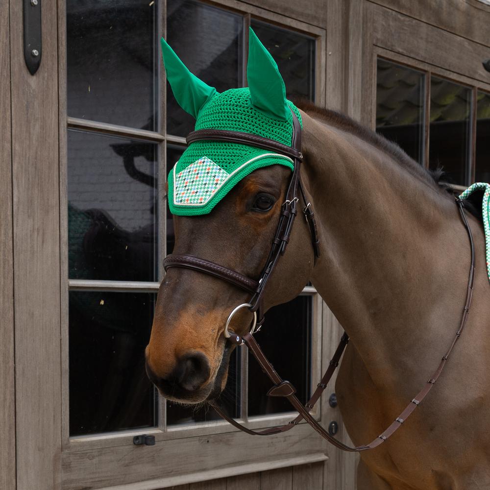 Fly Veil Wellington Velvet Pied-de-Poule | Kentucky Horsewear | kentucky_horsewear — Image 6