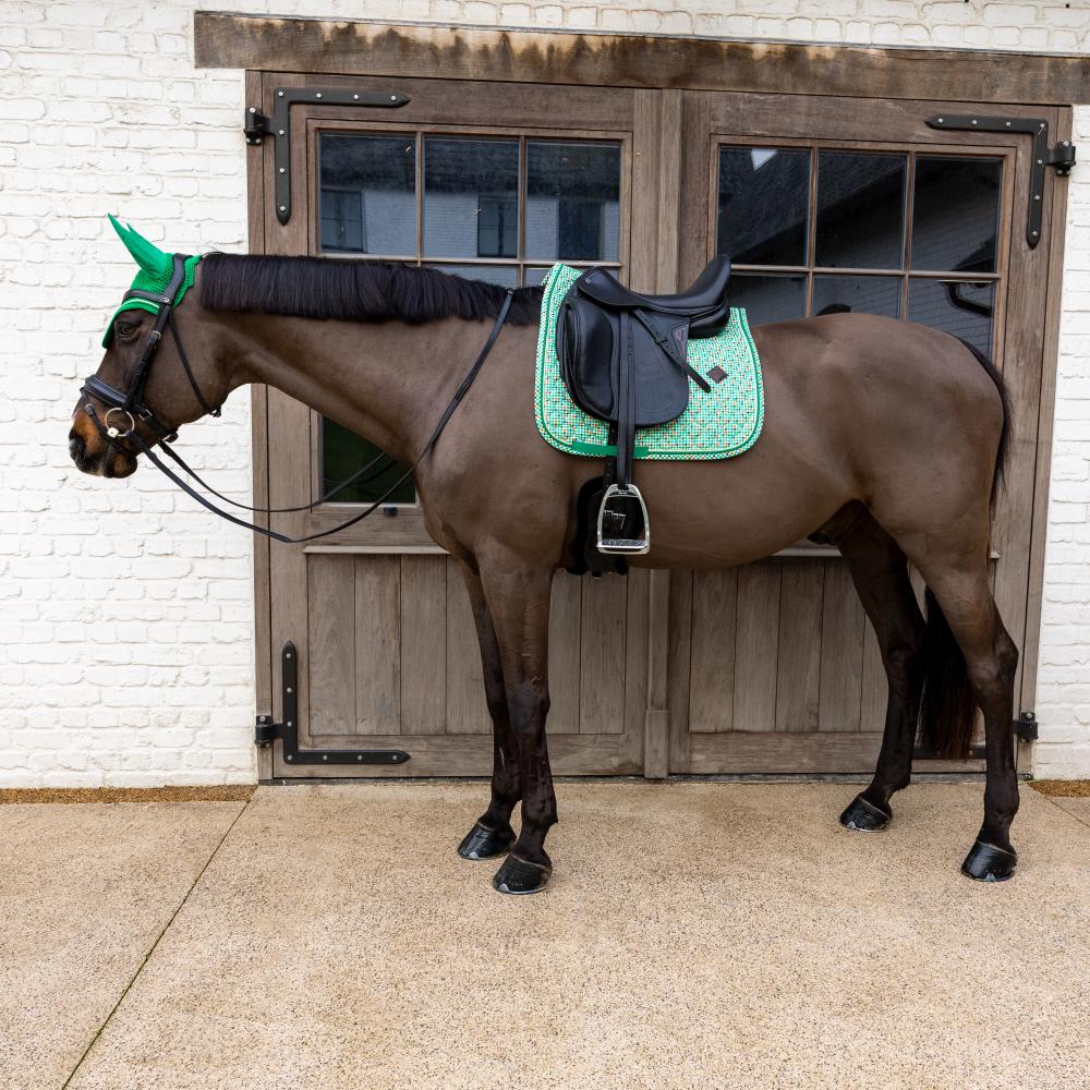 Kentucky Saddle Pad Velvet Pied-De-Poule Dressage
