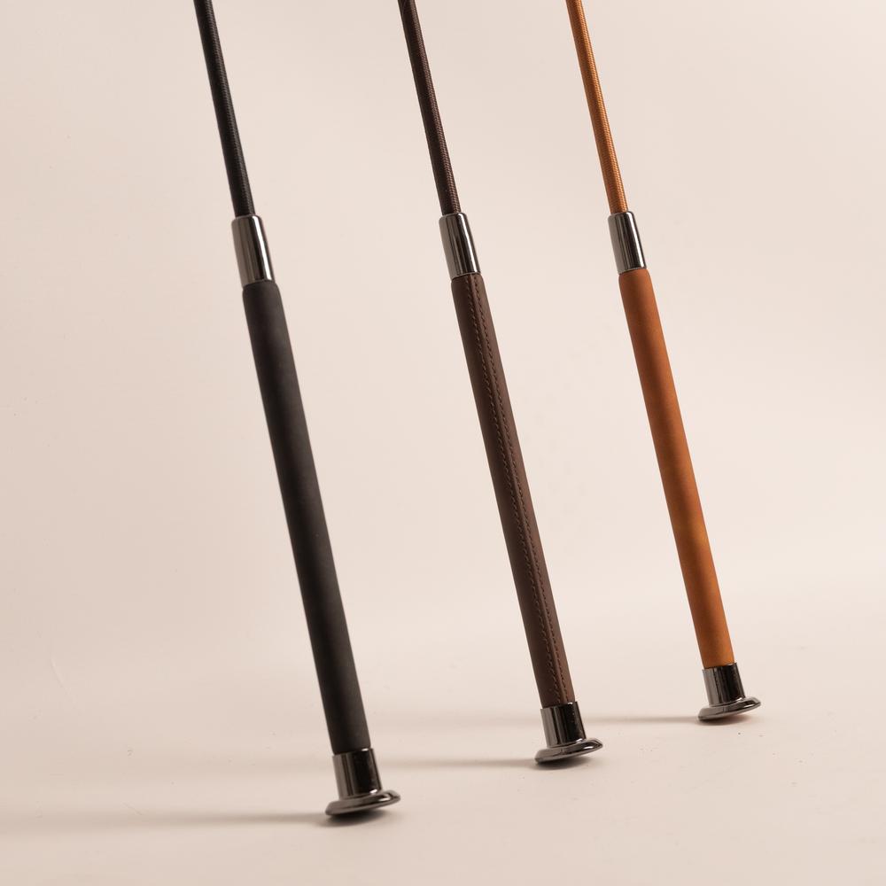 Dressage Whip Guidance Leather Grip 100cm | Velari | Lightweight — Image 4