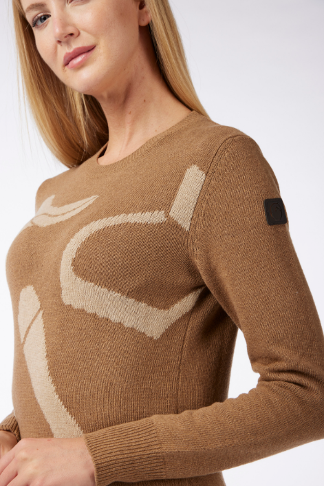 Vestrum Ladies Bergerac Knitwear Round Neck Corten/Beige