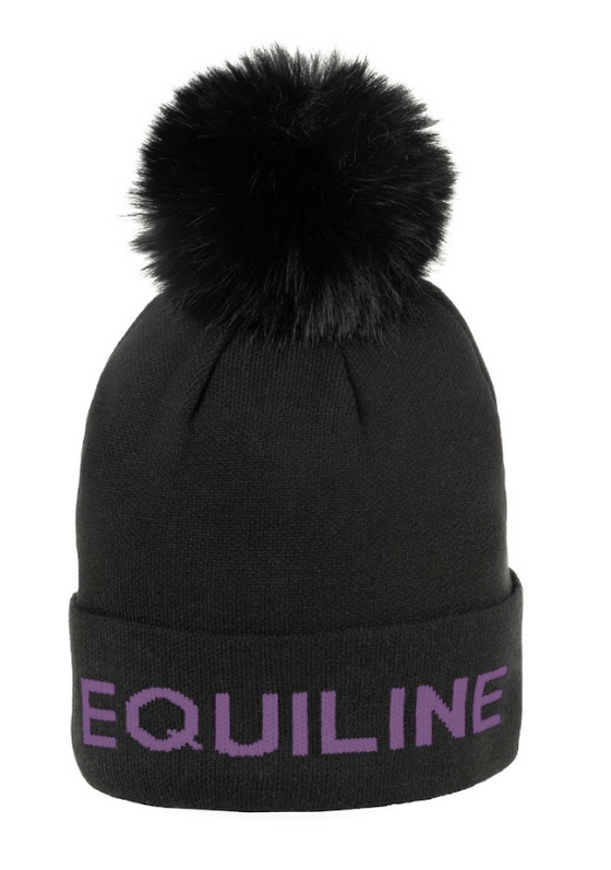 Equiline Hat With Pom Pom Carsecp Purple One Size