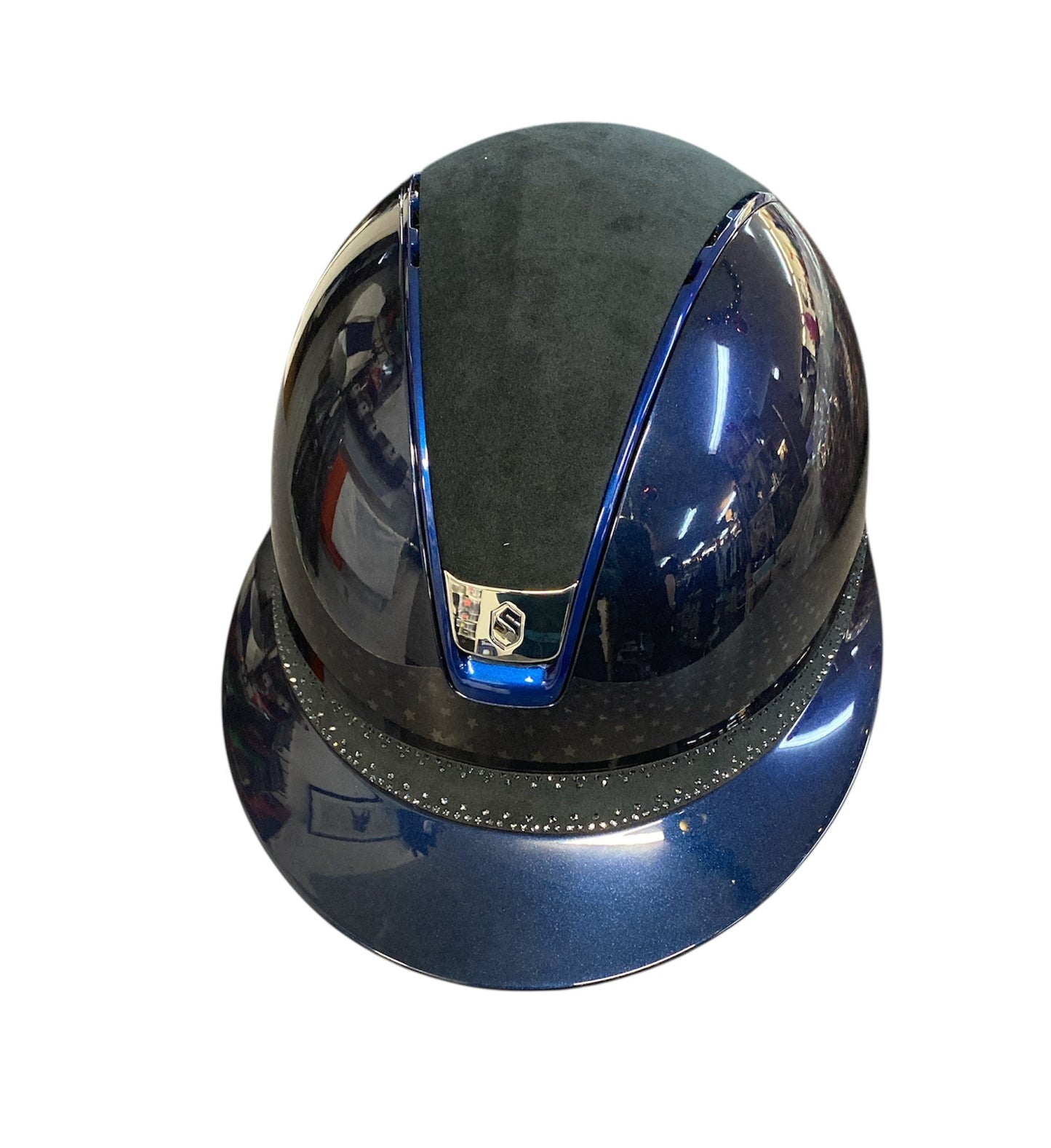 Blue helmet on a white background