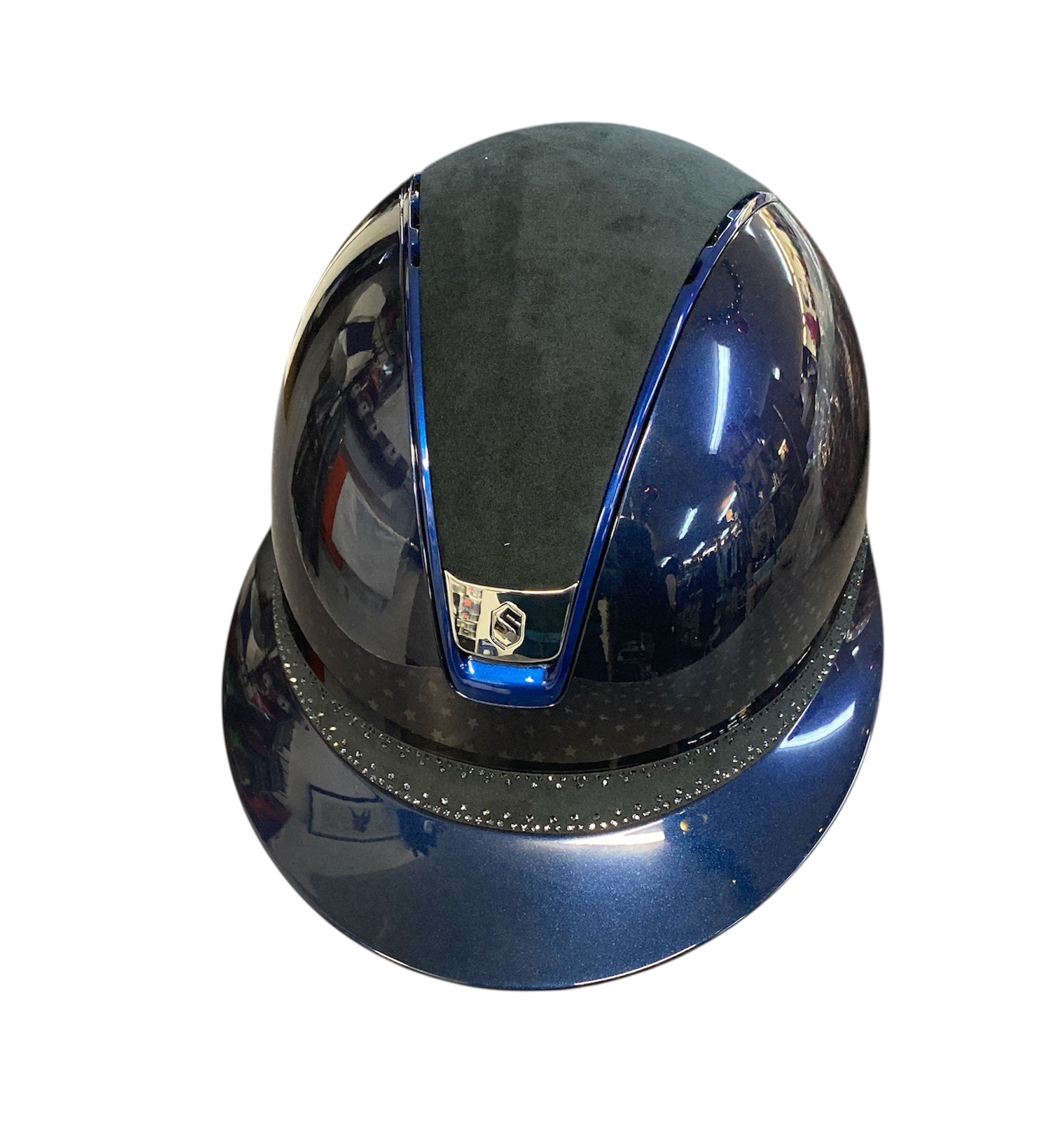 Blue helmet on a white background