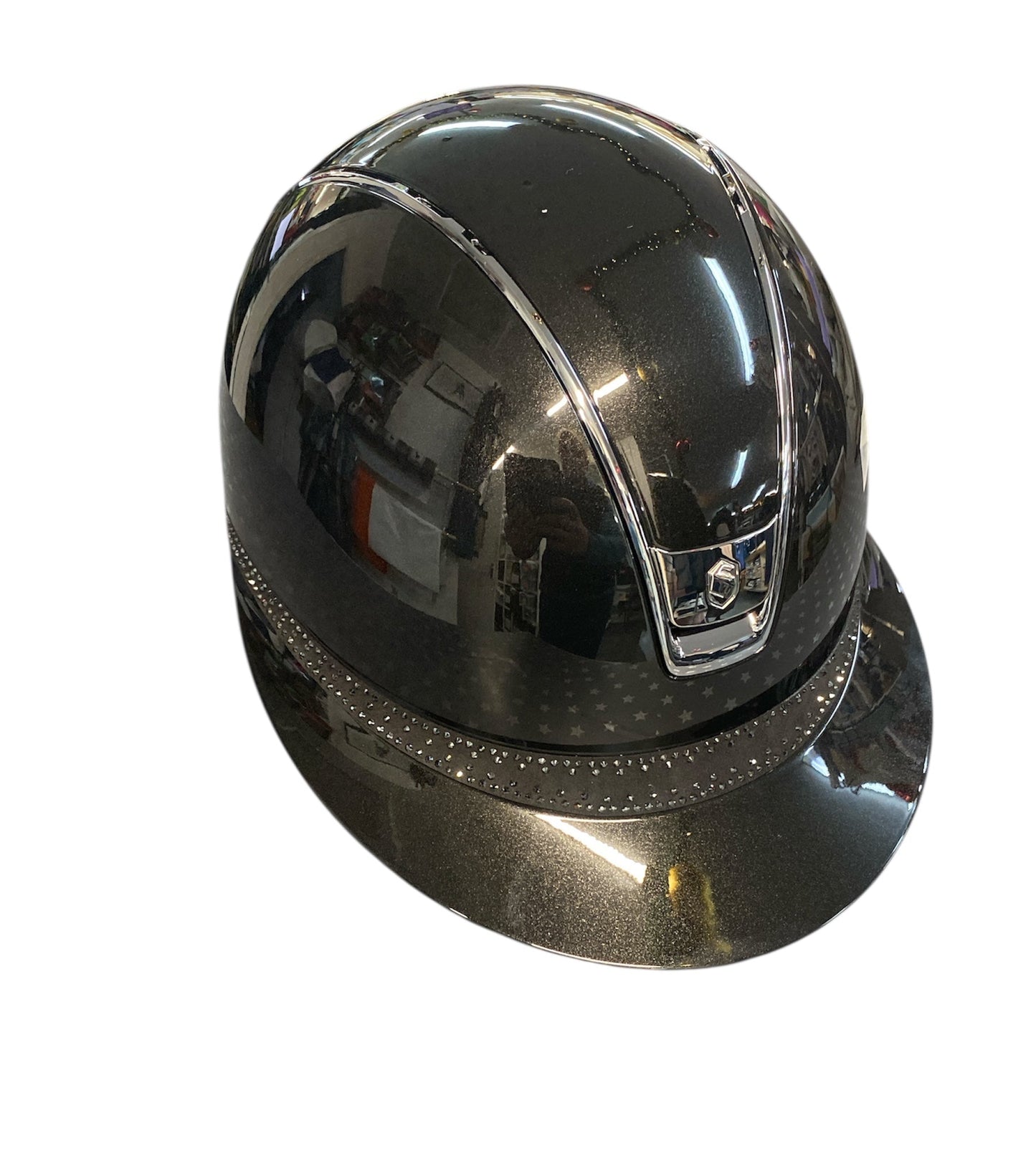 Glossy hard hat on a white background