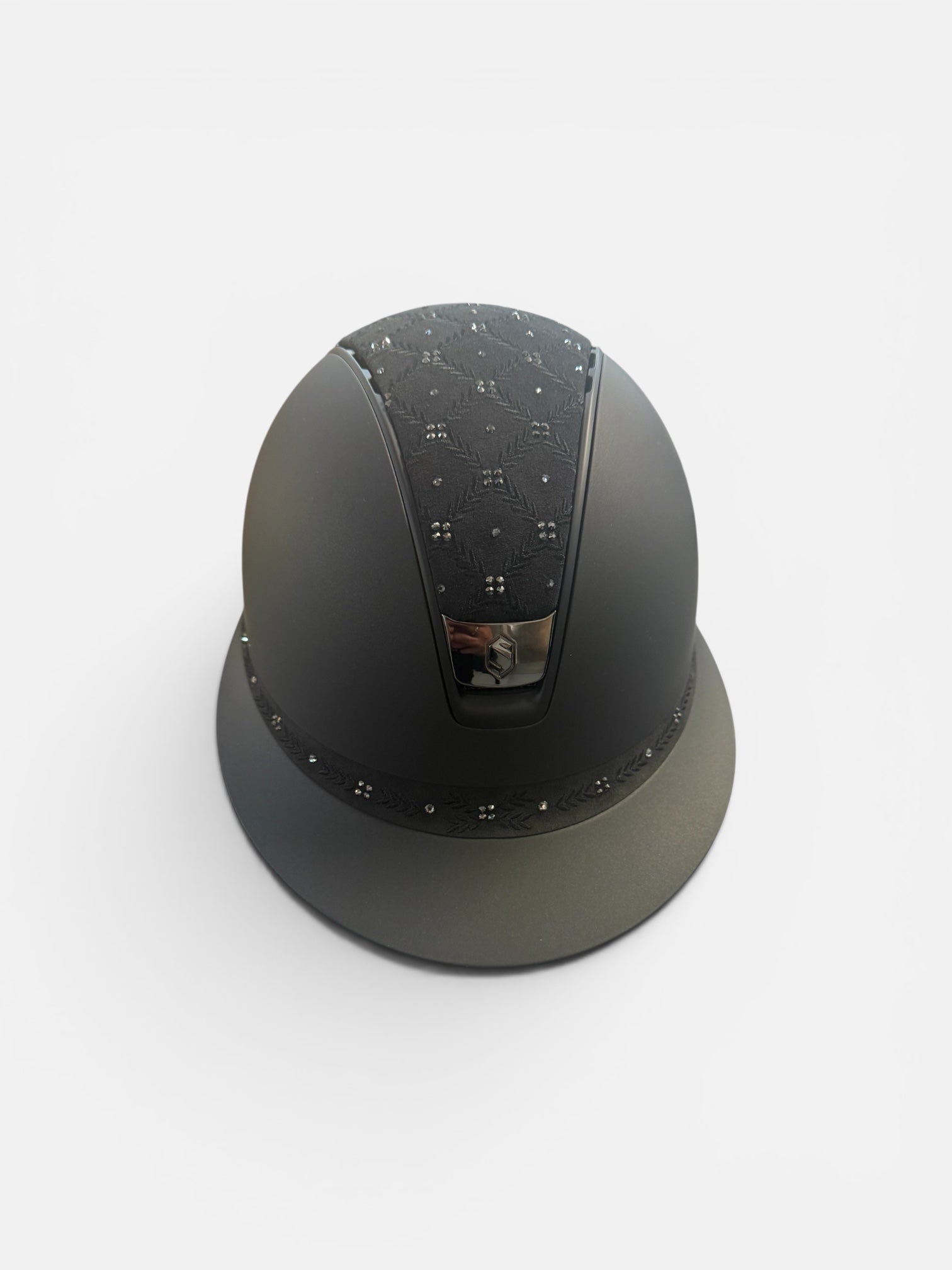 Black helmet on a white background