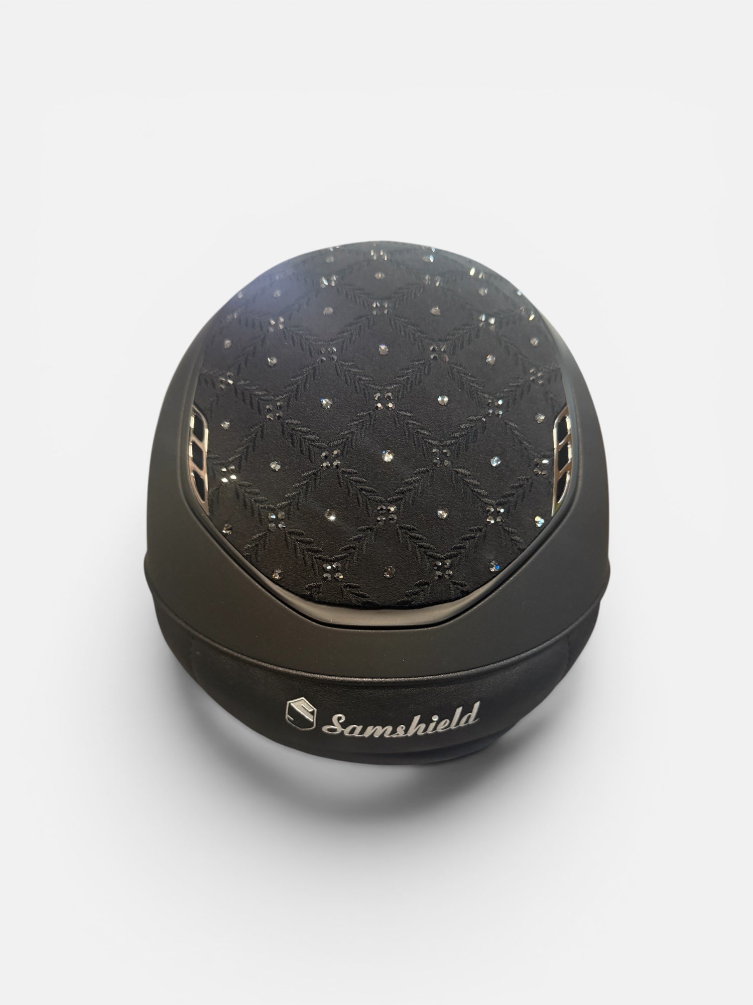 Black helmet on a white background